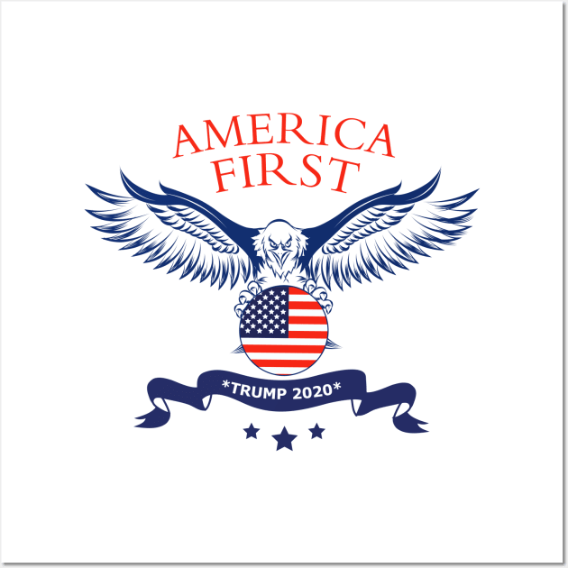 America First Trump 2020 Wall Art by MultiiDesign